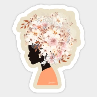 Black Woman in Flower Headdress Sticker